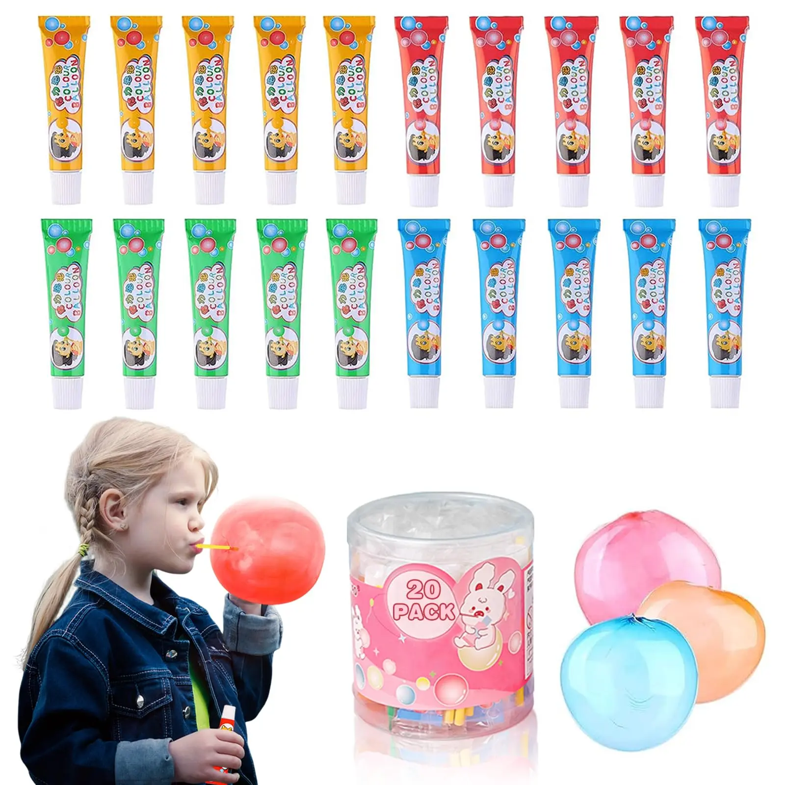 20pcs Blow Plastic Bubbles Toys Large Bubble Balloons For Schools Party Birthday Gift