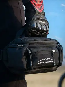 Motorcycle Waist Bag, Belt Bag, Large Capacity Riding Waist Pack, Outdoor Sports Motorcycle Bag, Durable and Spacious Design, Zipper