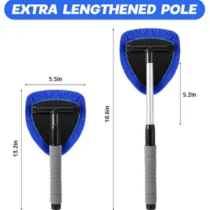 Glass Car Defogging Brush Windshield Cleaning Brush Telescopic Window Brush Ultra-fine Fiber Window Squeegee Car Wash Supplies