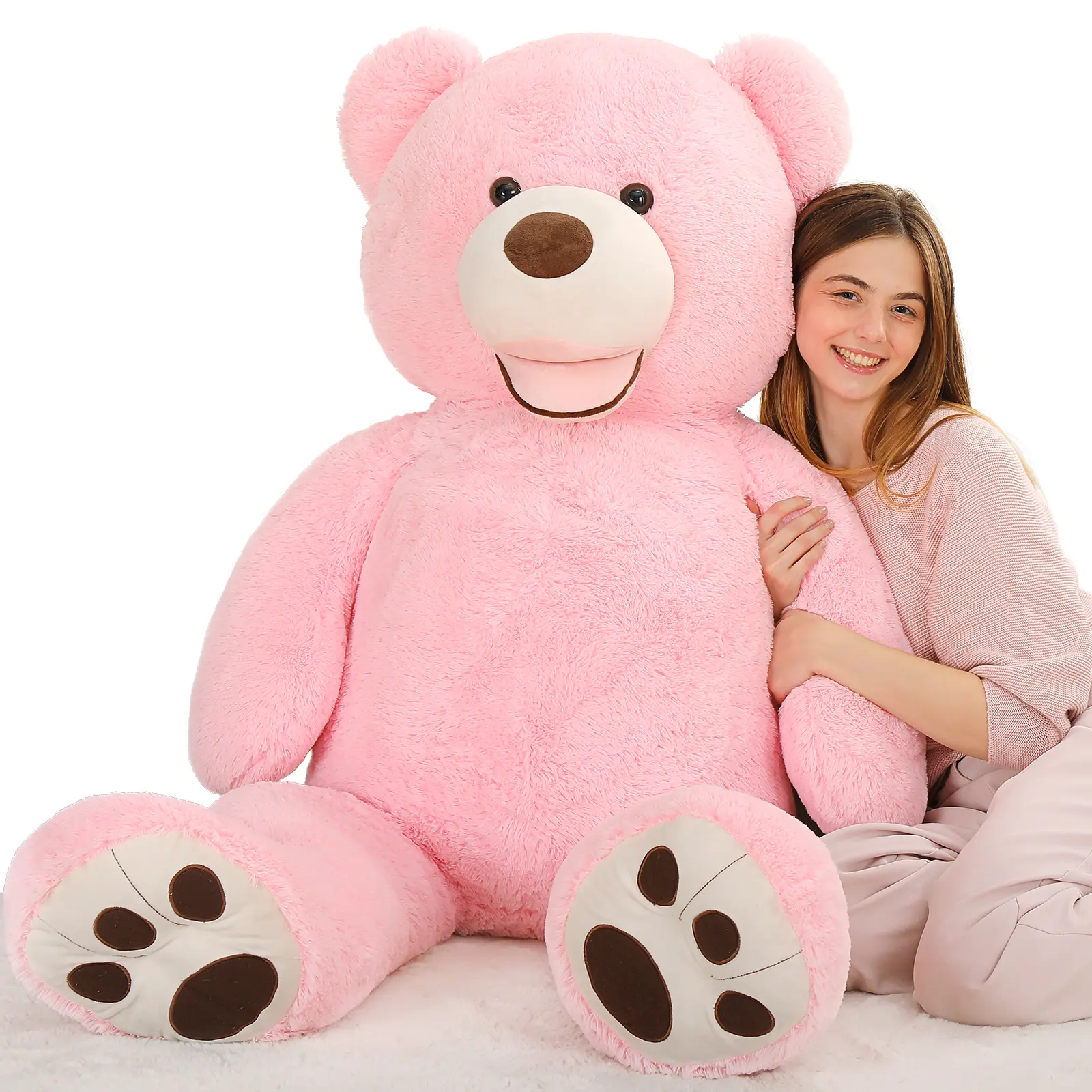 Giant Plush Teddy Bear, 5ft-6ft Big Stuffed Toy with Soft Touch & Lovable Appearance, Valentine's Day Gift, House Decoration