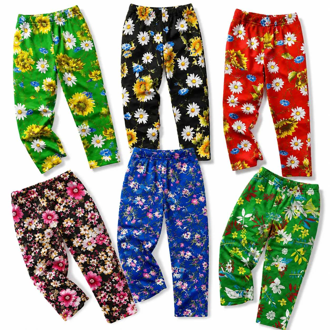 918 ( 6 piece) Women's skinny pant leggings ultra soft active stretch pants High Waist Floral Print Yoga Leggings - Comfortable Casual Sweatpants with Vibrant Prints - Stretchable, Moisture-Wicking for Fitness & Everyday Style Mixed colors
