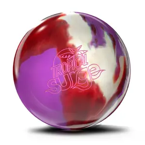 Storm PRE-DRILLED Tropical Surge Bowling Ball - Red/Purple/White (This item includes a free Bowlerstore Rubber Shammy- Colors will vary for the shammy)