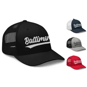 Vintage Baltimore Baseball Script  Retro Baltimore Trucker Cap Hat