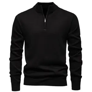 Men's fleece lined pullover sweaters, made of polyester fabric, feature a half zip neckline. These are casual and sporty sweaters, suitable for daily wear in spring, autumn and winter.Gift