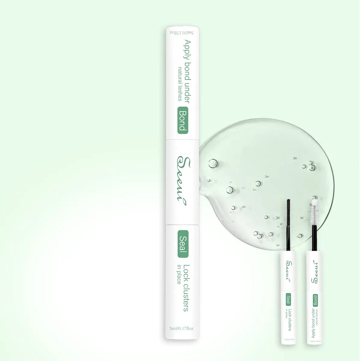 1/5/10pcs Lash Cluster Glue, Lash Bond and Seal Waterproof, Professional makeup products, Eyelash Fixer, Bond & Seal Eyelash Glue for Clusters, Eyelash Adhesive Black Long-Lasting 72H, Latex-Free(5ml+5ml) Set