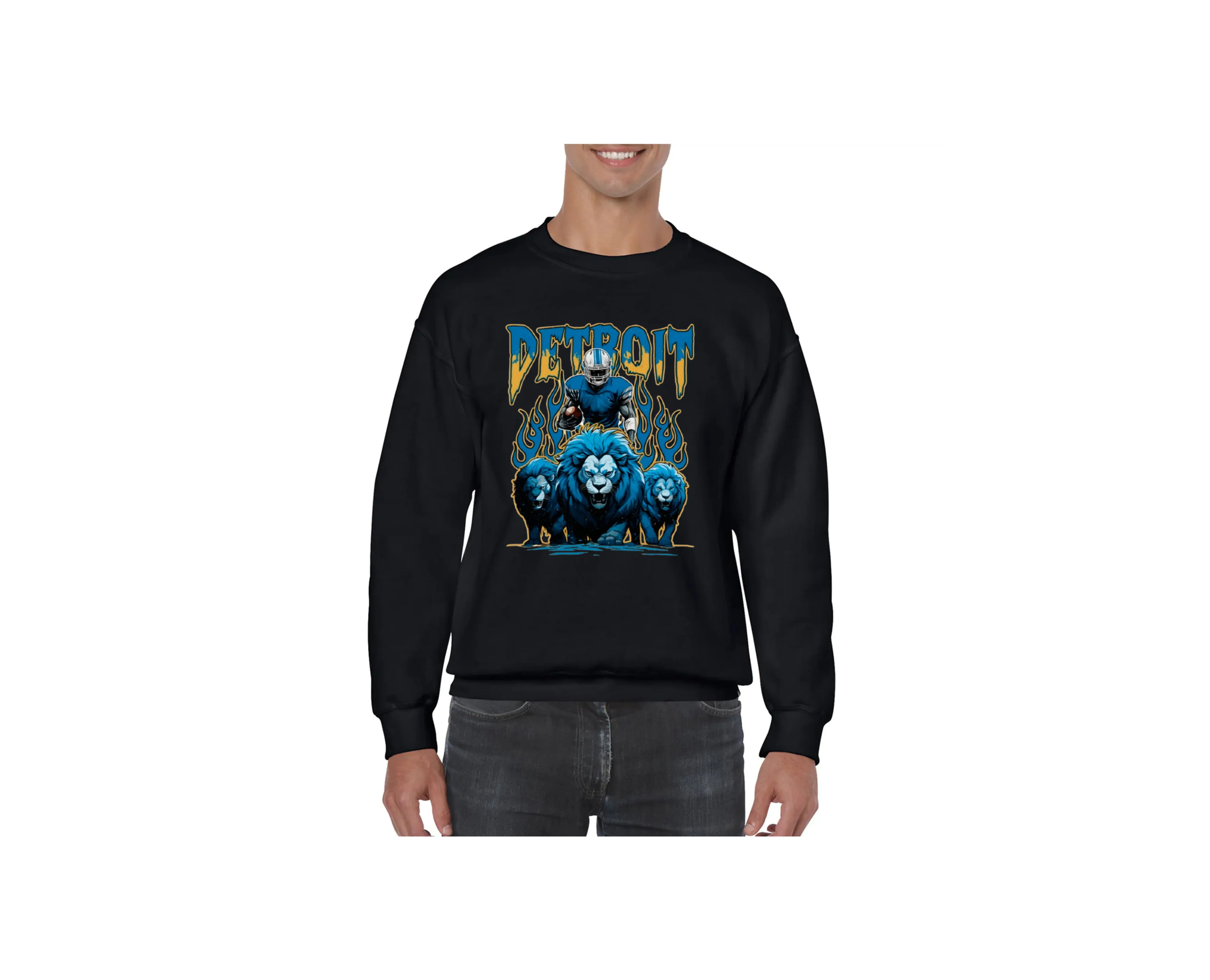 Detroit Skeleton Lions Crewneck Sweatshirt