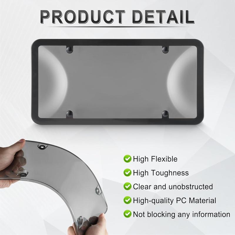 Dazone 2Pcs Black Personalized License Plate Frame Cover With Matching Screw Cap Screws Fits Any Standard US Plates