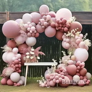 Dusty rose pink balloon garland double stuffed mauve light pink matte blush nude boho balloon arch kit for baby shower birthday bridal wedding party decoration