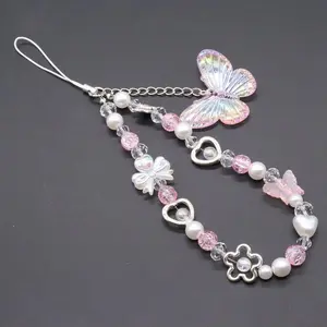 2026 Dopamine Butterfly Mobile Accessory, Simple-Sweet Short Phone Chain Lanyard, Portable Wristband for Smartphones/Cellphones, Delicate Daily Ornament for Women (Sports & Outdoor Accessory), Accessories