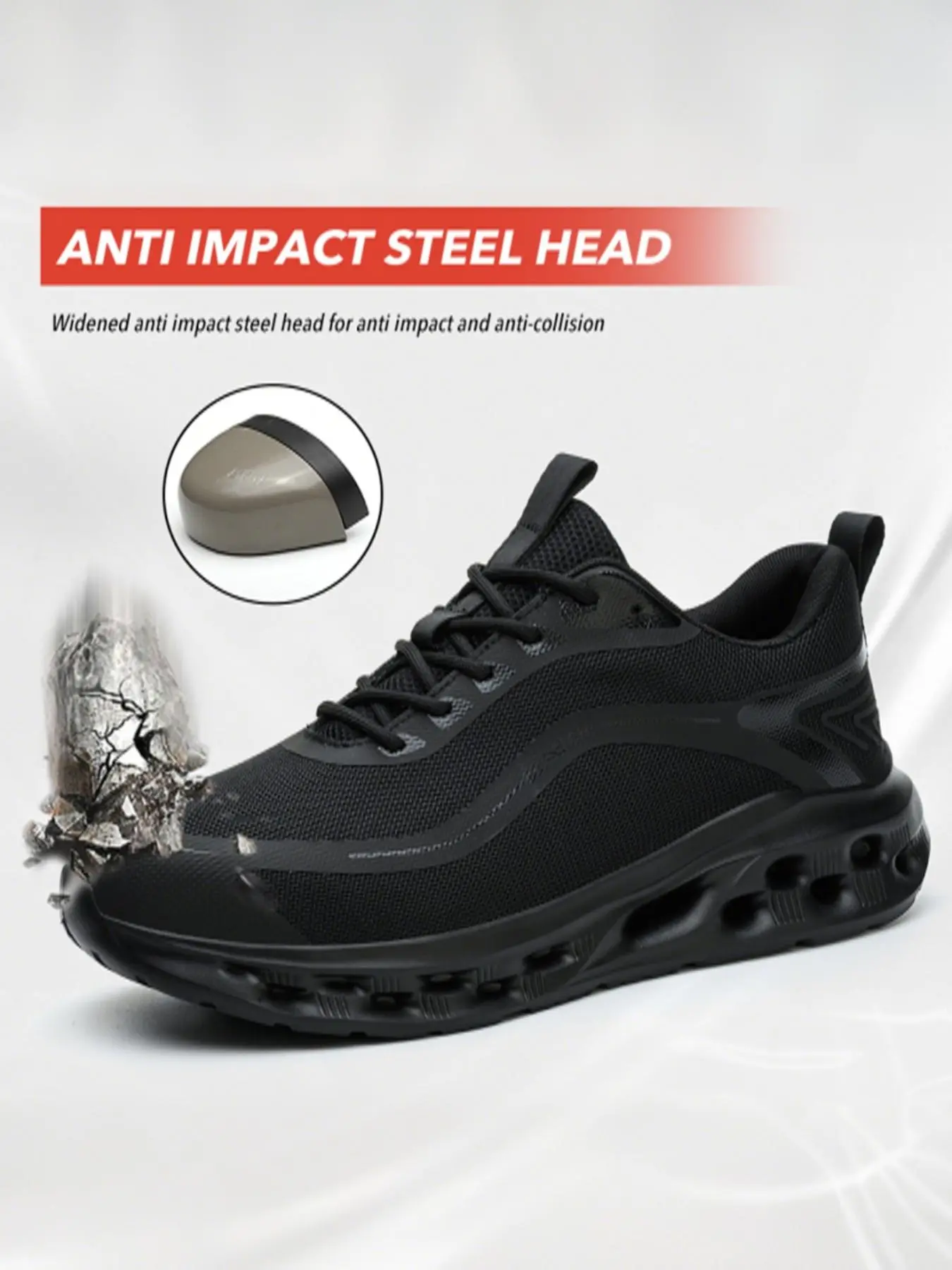 Steel Toe Work Shoes for Men and Women, Lightweight Breathable Anti-Scratch Safety Sneakers, Durable Construction Footwear, Trainers