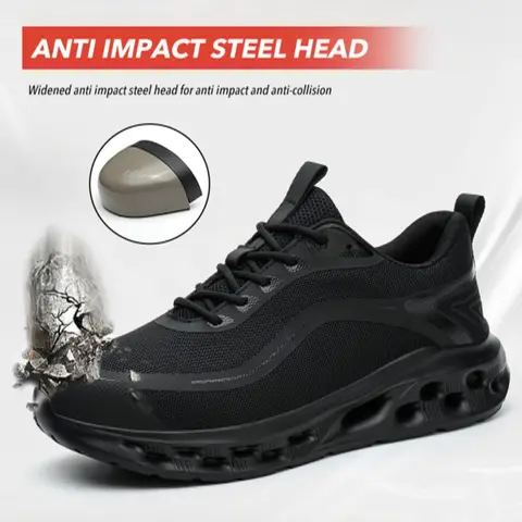 Steel Toe Work Shoes for Men and Women, Protective Work Shoes, Lightweight Breathable Anti-Scratch Safety Sneakers, Durable Construction Footwear, Worker Work Shoes, Trainers
