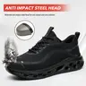 Steel Toe Work Shoes for Men and Women, Protective Work Shoes, Lightweight Breathable Anti-Scratch Safety Sneakers, Durable Construction Footwear, Worker Work Shoes, Trainers