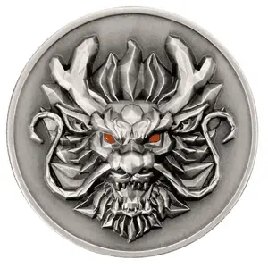 2024 Year of the Dragon 3D Ultra High Relief 1 oz Antique Silver Coin