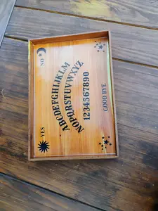 Custom Ouija Board Vanity Tray Solid Cedar & Black Walnut with Epoxy Rustic Design for Home Decor