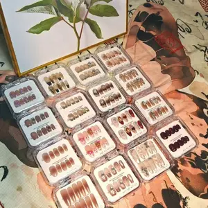 20sets handmade press-on nails selectable size and length random stylea