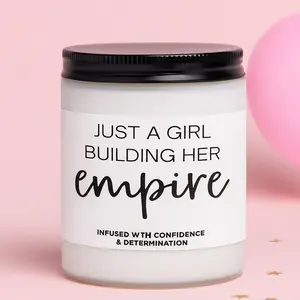 Holiday gifts for Boss, Just a Girl Building Her Empire – Inspirational Candle for Women | Motivational Gift for Entrepreneurs, Graduates, or Boss Babes | Highly Scented Soy Candle, Birthday gifts for Boss, Leader, Teacher, Co-workers, Christmas gifts