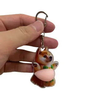 3D Cute Fat Belly Dog Keychain, Multifunctional Hanging Hook Decoration, Funny Prank Toy, Available in 1/2/5 Pieces