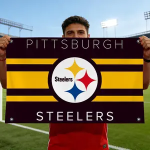 Pittsburgh Steelers Flags Flag - Ultra Soft Skin-Friendly Machine Washable Fade Resistant Banner Home Decor | HD Print Lightweight Durable Outdoor Indoor Garden Flag