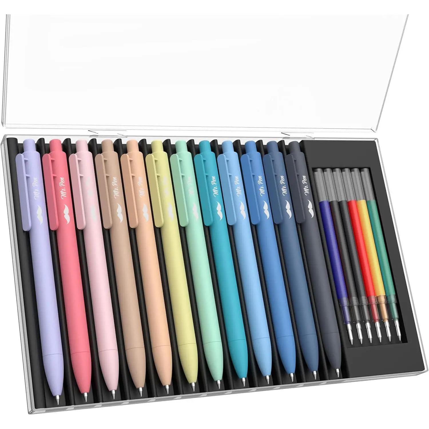 - Retractable Gel s with Case, 12 Pack, Colorful Ink, 12 Refills, Gel s Fine Point 0.7mm, Retractable s