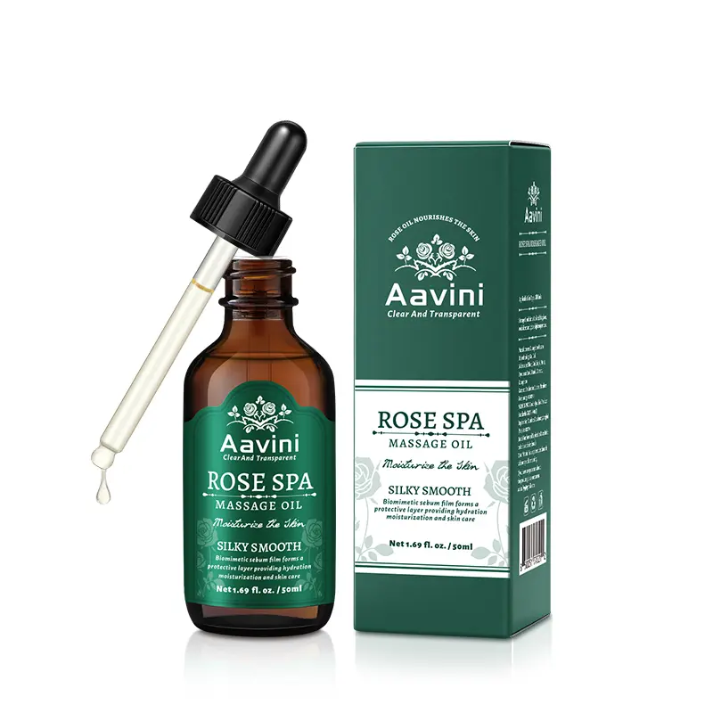 Aavini Rose SPA Massage Oil 50ml - Clinically Proven Silky Smooth Hydrating Body Care Cosmetic for Skin Firming & Stretch Mark Fading