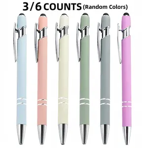 Random Colors Metal Ballpoint Pen, Ballpoint Pen Set, 3 Counts/6 Counts Modern Simple Portable Multi-purpose Ballpoint Pen, Writing Pen for Office School Student