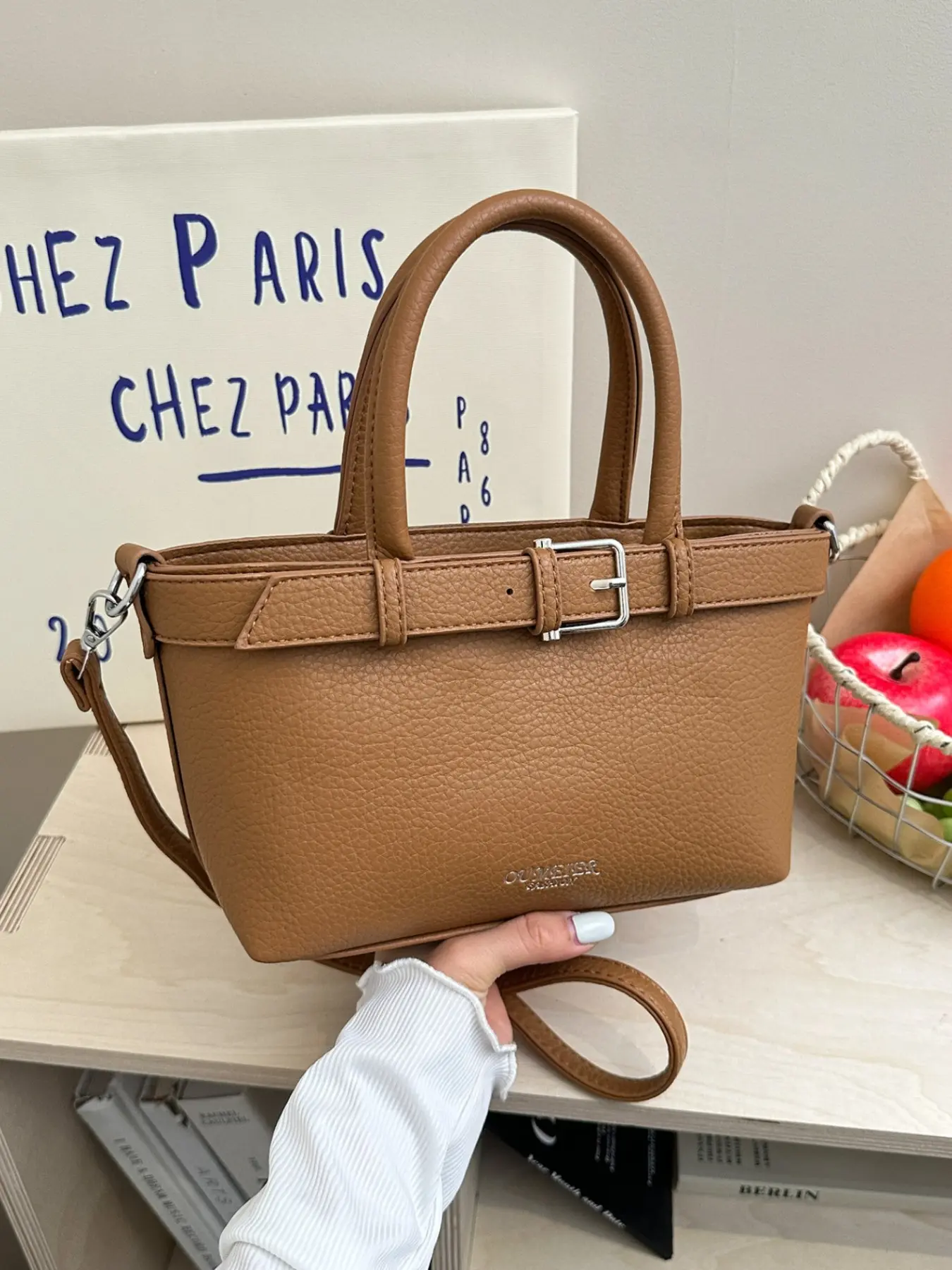 Fashionable Vintage Buckle Handbag for Women, Elegant Pu Leather Handbag Shoulder Bag, Perfect for Gifts, Shopping, Travel, Business Trips, Handbag Shoulder Purse