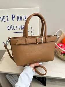 Fashionable Vintage Buckle Handbag for Women, Elegant Pu Leather Handbag Shoulder Bag, Perfect for Gifts, Shopping, Travel, Business Trips, Handbag Shoulder Purse