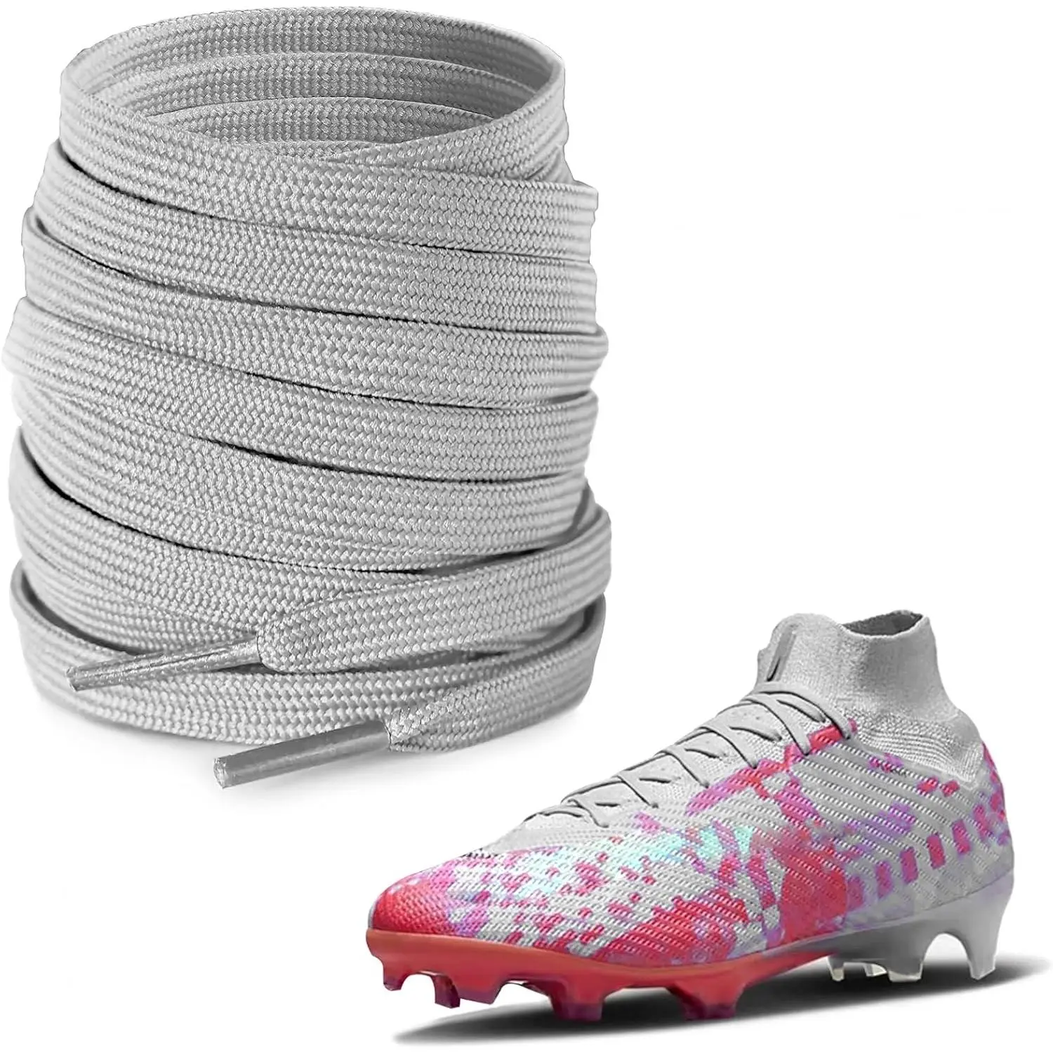 6mm Soccer Shoelaces for  Mercurial Shoes, 1/4'' Thin Flat Cleat Shoe Laces Replacement Strings for Football