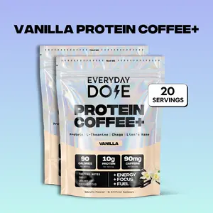 Everyday Dose Vanilla Protein Coffee+ | 10g Protein, 90mg Caffeine, Lion's Mane & Chaga | 20 Servings | Energy Focus & Fuel tiktokshopspringglowup