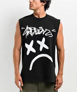 SAD BOYZ by Junior H Face Black Tank Top