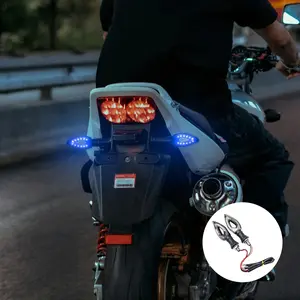 2Pcs Motorcycle 12 LED Turn Signal Lights Indicator Blinkers Flashers Amber For Suzuki GSXR600 GSXR 750 1000 GSX-R600 GSX-R750