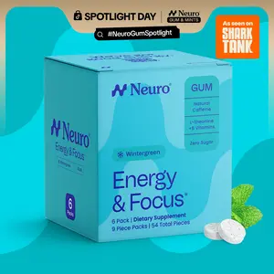 Neuro Energy Caffeine Gum/Mints for Energy & Focus - Sugar-Free with L-theanine, Caffeine, Vitamin B12 & Vitamin B6 - Wintergreen Flavor