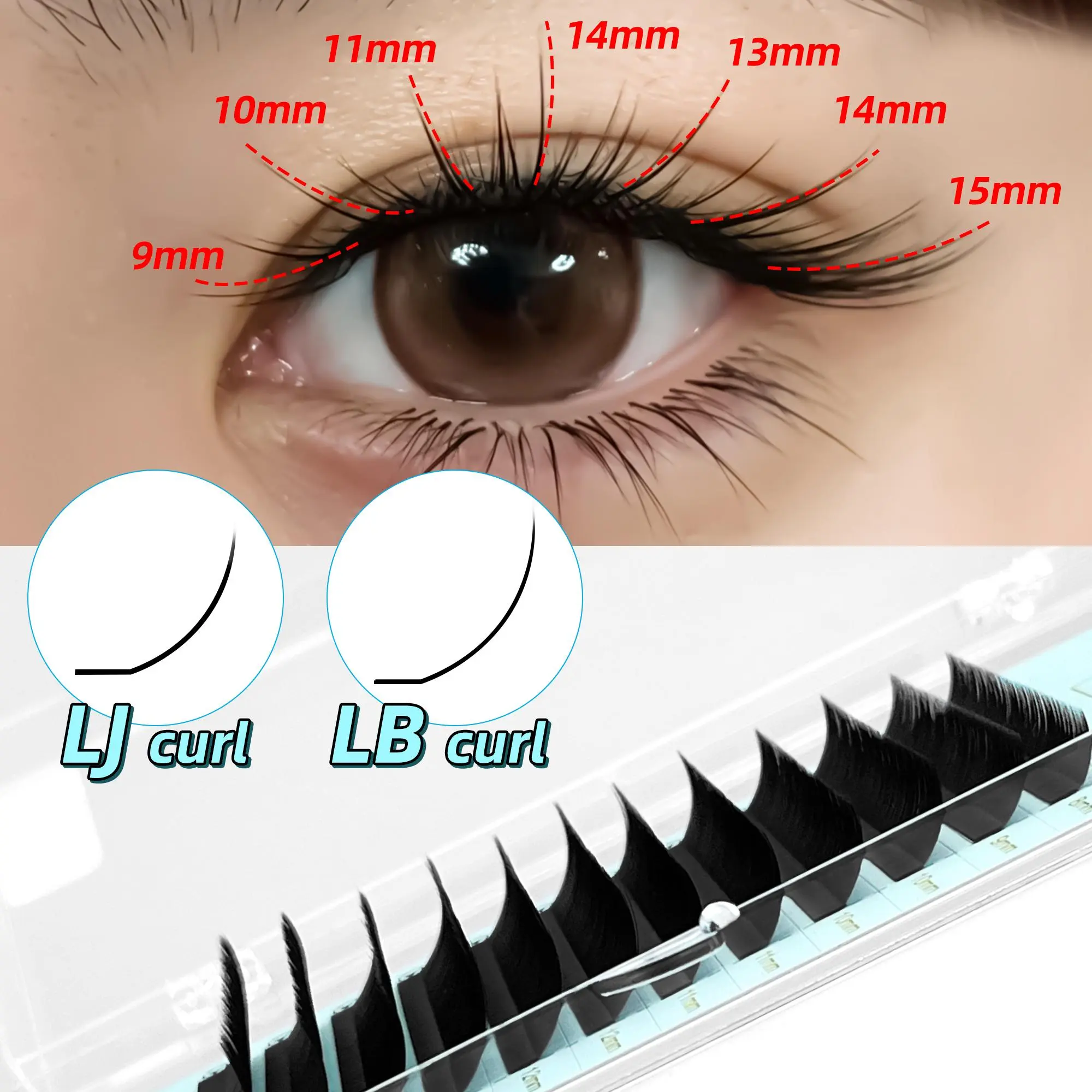 Abonnie LJ Curl Cashmere Classic Eyelash Extensions LB curl Fluffy Eyelashes Matte Black 2026 New