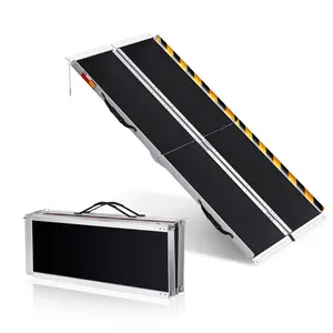 600LB Capacity Heavy-Duty Threshold Ramp, 6FT Adjustable Aluminum Ramp for Wheelchairs & Scooters, Portable Foldable Ramp for Doorways & Steps, Safe Entry for Seniors, Pets & Walkers(Black)