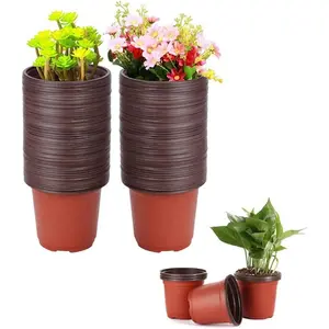 100 count 3.5 Inch Plastic Seedlings , Pots,Seed Starting Pot for , Seedlings, Cuttings, Transplanting