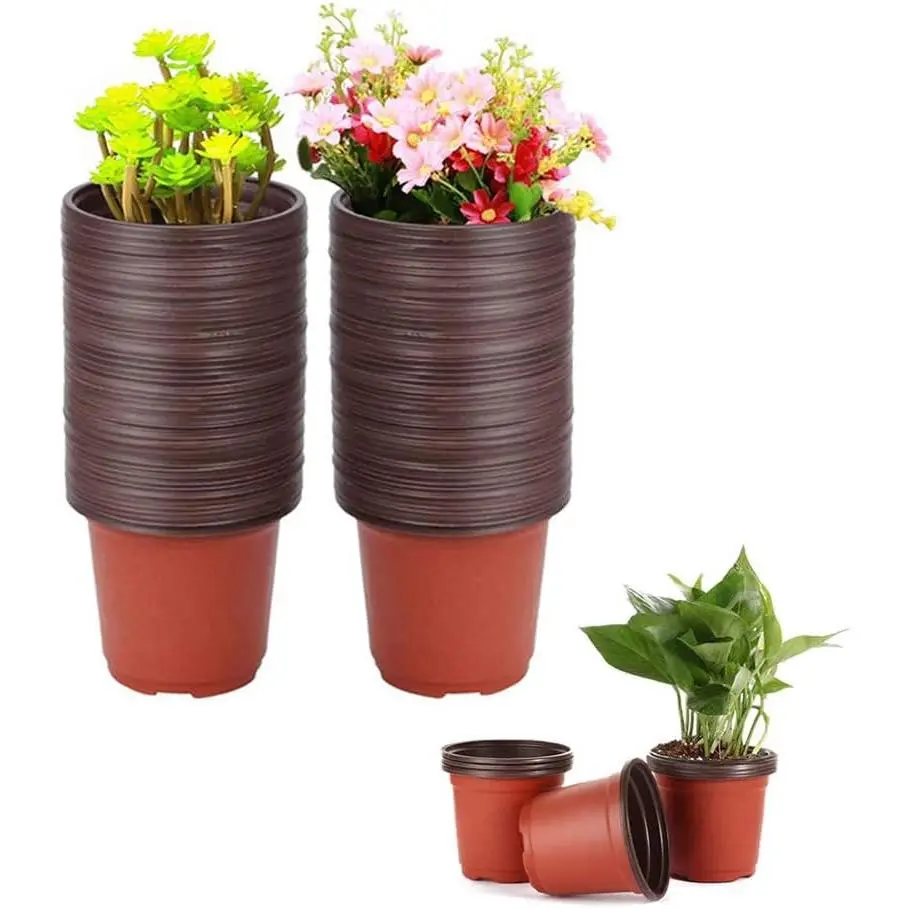 100 count 3.5 Inch Plastic Seedlings , Pots,Seed Starting Pot for , Seedlings, Cuttings, Transplanting
