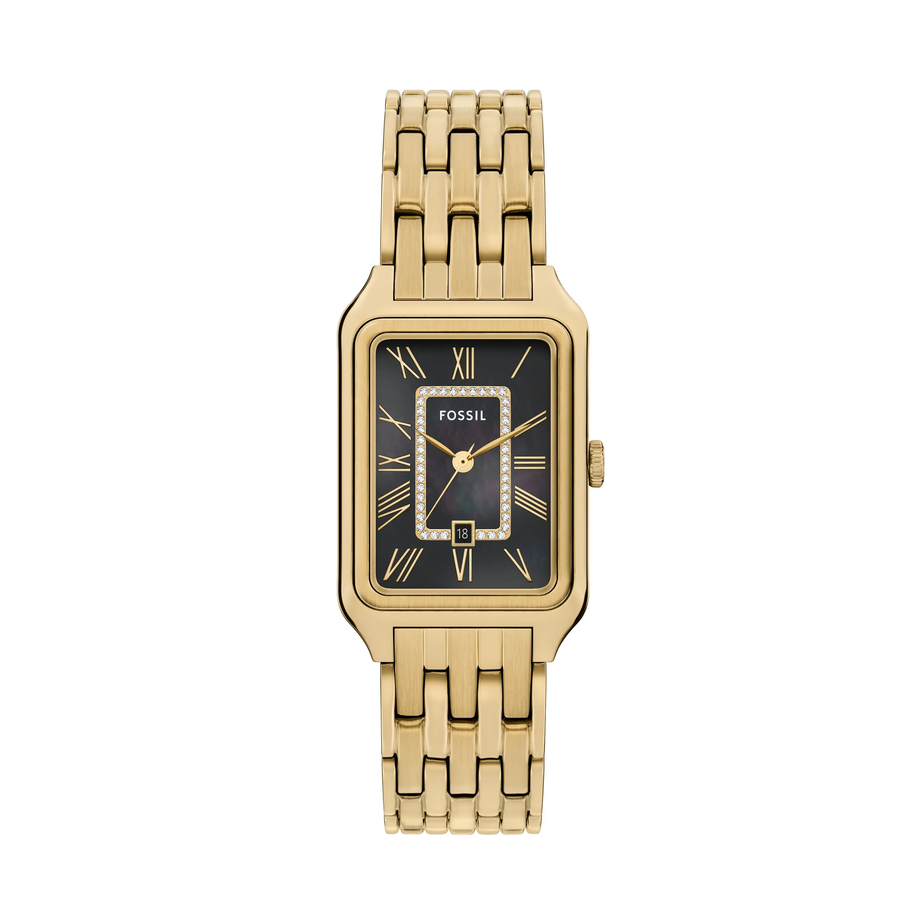 Fossil Women's Raquel 26mm Three-Hand Date Gold-Tone Stainless Steel Watch
