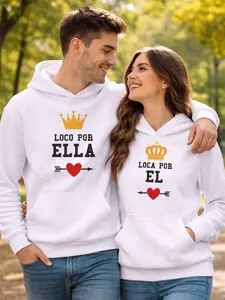 King and Queen Hoodies in Polyester Material for Home or Outdoors Clothing Matching Love Unisex Sublimation Long Sleeve Pullover Tops outdoorfun