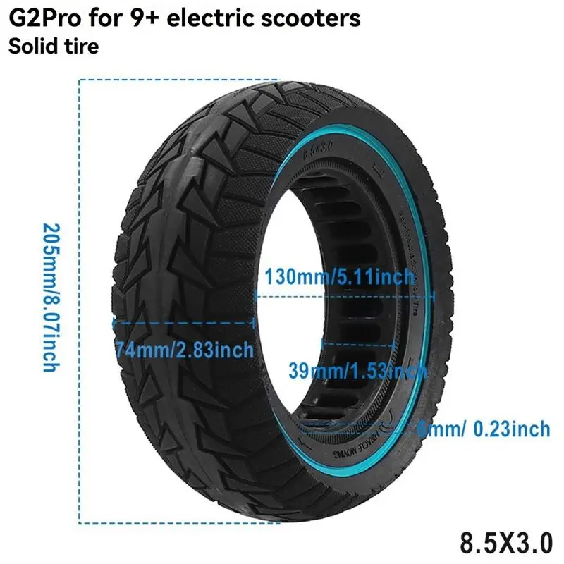 8.5x3.0 Solid Tire for Kugoo G2 Pro Vsett 8 9+ Electric Scooters Puncture Abrasion Resistant Scooter Tires Accessories