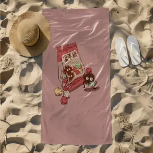 1 piece Adorable scene of Totoro and Konpeitō themed beach towel - Multi-functional Beach Towel, Moisture-wicking Quick-dry Fabric, suitable for Beach, Pool, Camping, Machine Washable, Quick-dry and Absorbent, Perfect Vacation Essential
