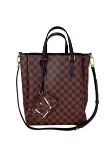 Pre-owned Louis Vuitton Canvas Tote Bags Belmont MM Damier Ebene Crossbody Tote Bag