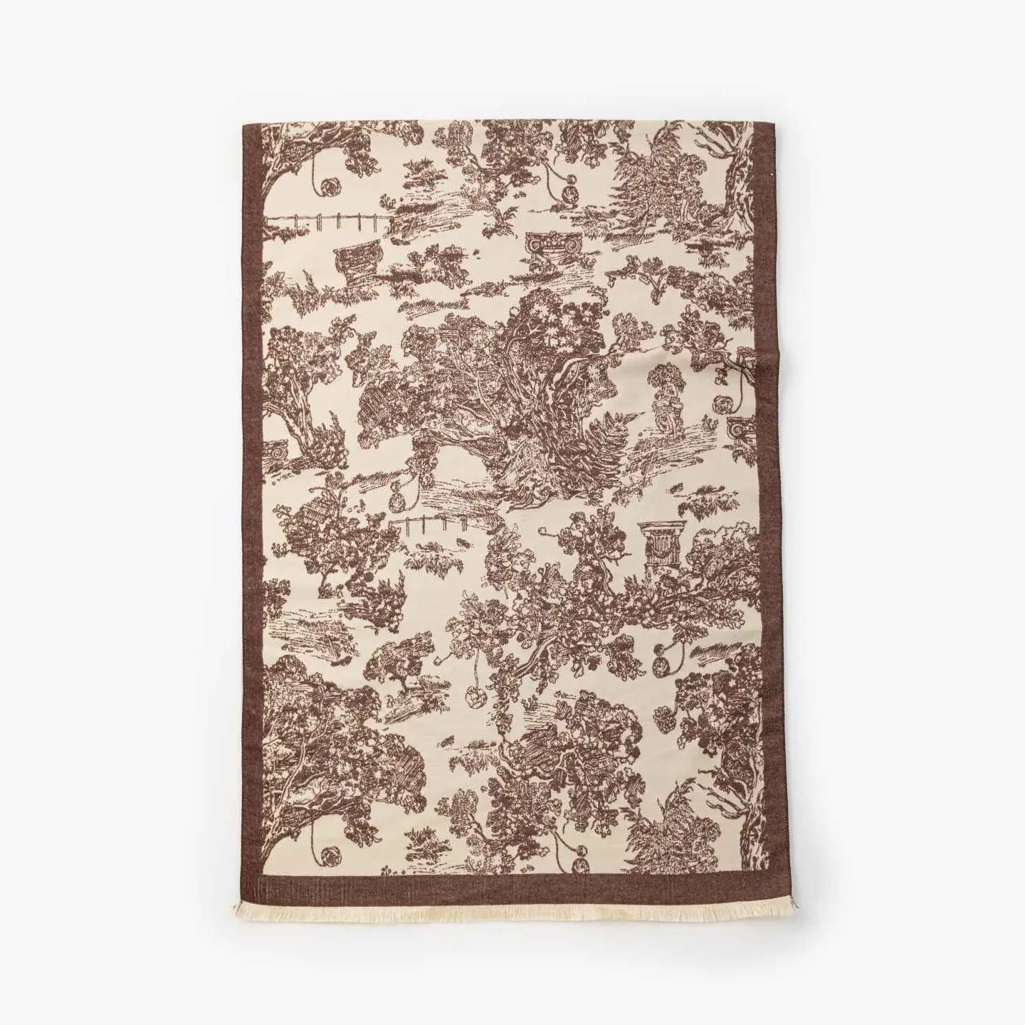 Cider [3 colors, One Size] Toile de Jouy Landscape Print Scarf