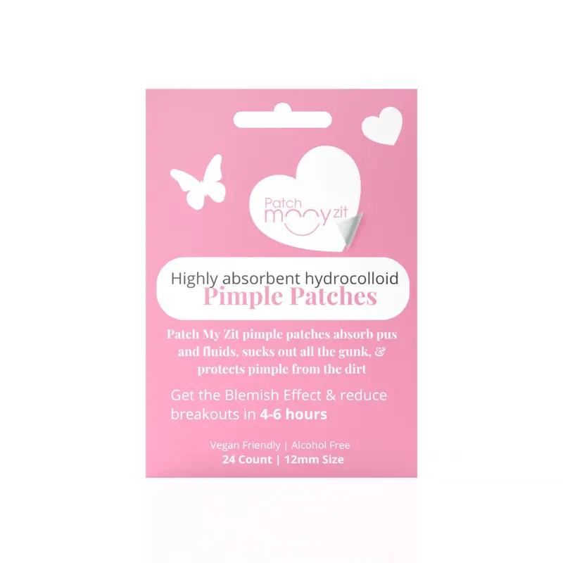 Patch My Zit Pink  Collection  Pimple Patch  Hydrocolloid Clear Heart Ultra Thin Transparent