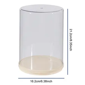 For Labubu 17Cm Pendant Display Box Stand Rotary Acrylic Transparent Case Labubu Plush Doll Dustproof Storage Display Rack Gifts APWIKOGER