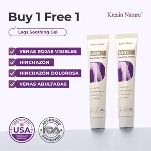Kreain Plant Extract Leg Soothing Cream, Centella Asiatica Root Extract, Natural Formula Reduces Leg Pressure