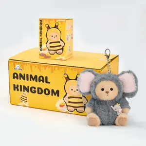Getahug Animal Kingdom Series Mini Bear Blind Box, 5.9 inches plush Pendant Keychain Bag Charm