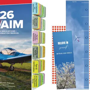Index Tabs for 2026 FAR/AIM, Color-Code and Laminated Book Tabs for PPL, with Alignment Card, Bookmark, and Dot Stickers. (Book NOT Included)