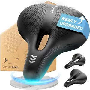 Saddle with Memory , Comfort Bicycle Saddle Seat Cushion Universal Fit, Shock Absorbing fit Peloton  Mountain  Road  Exercise  for Men and Women
