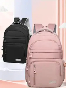 Casual Simple Nylon Backpack, Multi-Pocket Student Bag, Large Capacity Design, Suitable for Campus and Commute, Lightweight Shoulder Bag