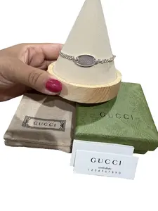 Pre-owned Gucci Gucci" ID Silver Bracelet Full Set Perfect for Daily Use